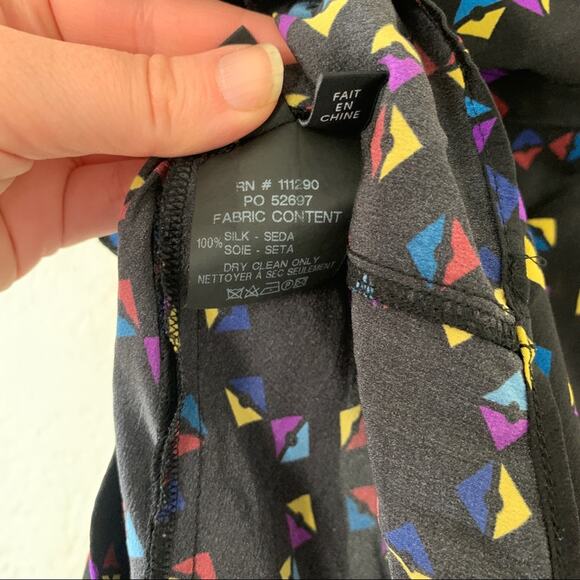 Derek Lam Geometric Black Cuneiform Top Blouse 6 - Picture 5 of 10